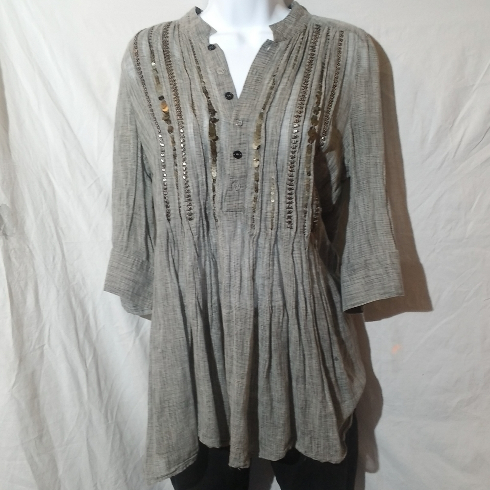 Beautiful beaded silver top